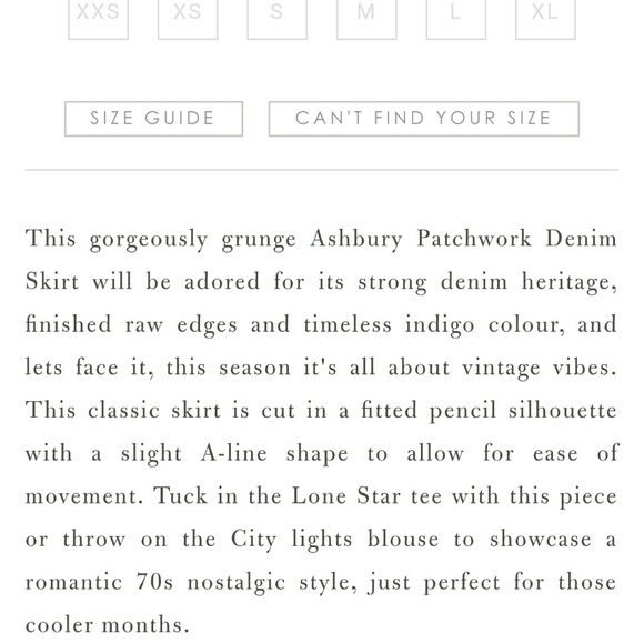 New spell designs Ashbury patchwork denim skirt XS - Picture 5 of 8